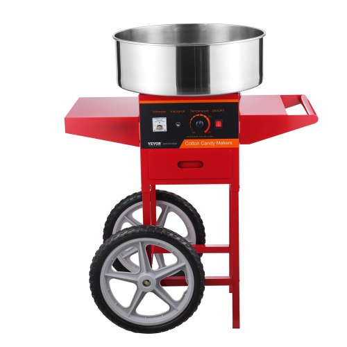 Electric Cotton Candy Machine With Cart 1000W Commercial Floss Maker Stainless a