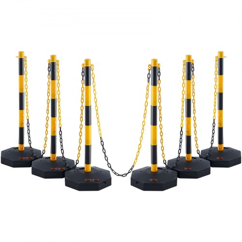 Adjustable Traffic Delineator Post Cones 6 Pack Traffic Safety Delineator