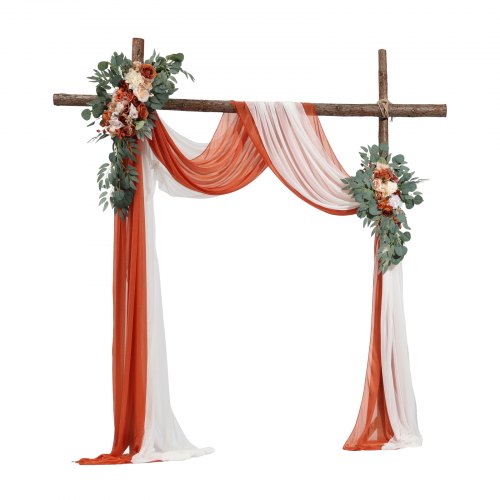 Artificial Wedding Arch Flowers Kit Orange Wedding Arch Flowers with Drapes