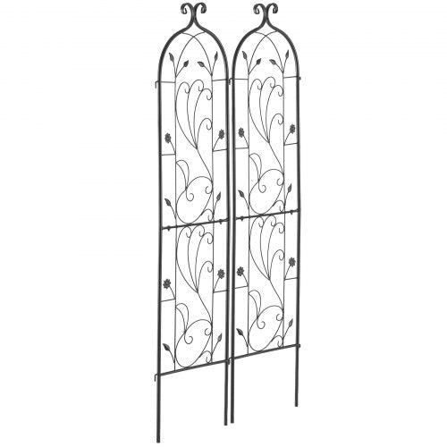 Garden Trellis for Climbing Plants 60 x 15 in 2 Packs Rustproof Metal