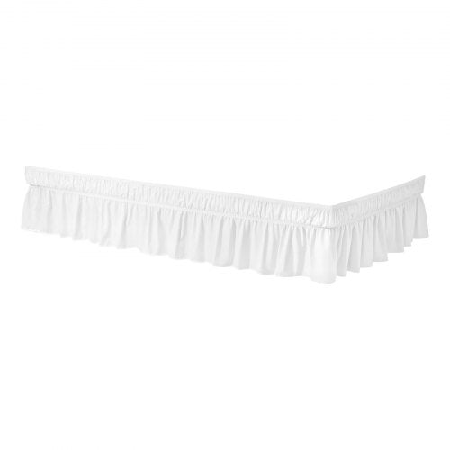 Wrap Around Bed Skirt 15 in Drop White Dust Ruffle Queen Size Three Sides