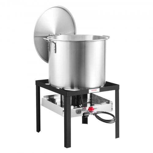 80 Qt Seafood Boiling Kit with Strainer Outdoor Seafood Boil Pot and Basket