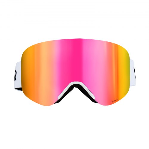 Frameless Ski Goggles Magnet Cylindrical Lens with Pink Revo Coating OTG
