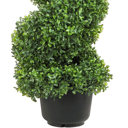2 pcs Artificial Boxwood Tower Topiary Spiral Artificial Plant 91cm high