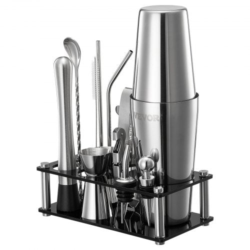 Cocktail Shaker Set 14Piece Stainless Steel Bar Tools with Acrylic Stand