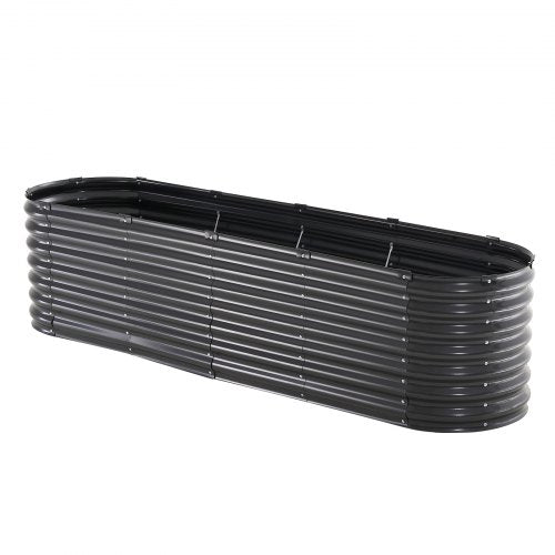 Metal Raised Garden Bed 8 x 2 x 2 ft Outdoor Galvanized Planter Box with Open