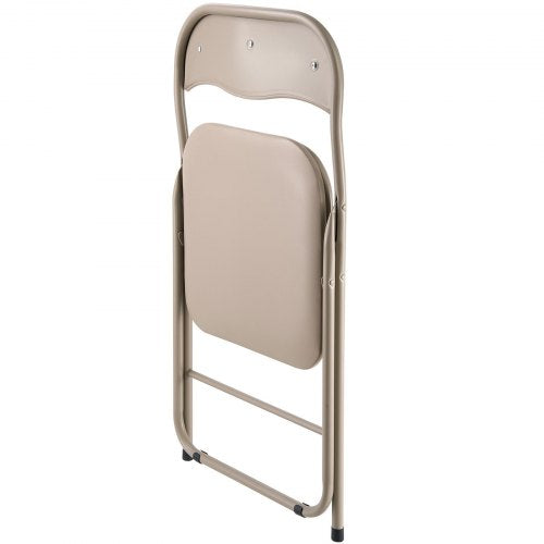 4 Pack Folding Chairs Foldable Leather Chairs with Heavy Duty Metal Frame