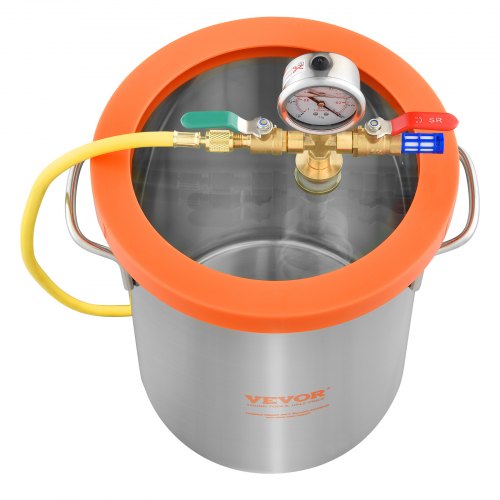3 Gallon Vacuum Chamber Upgraded Tempered Glass Lid Vacuum Degassing