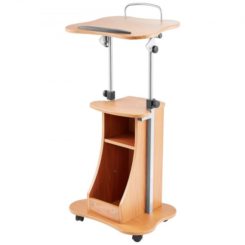 Podium Stand 43Inch Wooden Lectern Portable Laptop Desk with Lockable