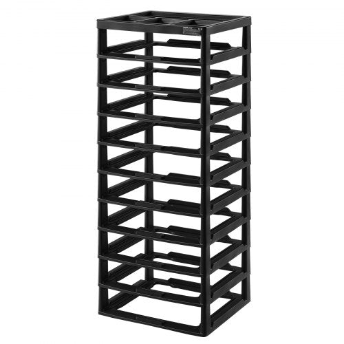 Plastic Storage Organizer 10Tier Large Capacity with Organizer Top Black