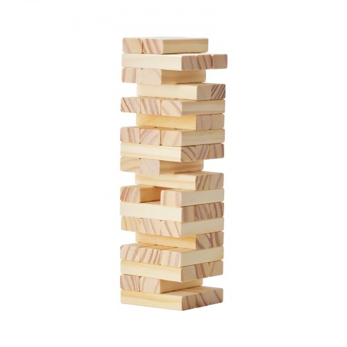 Tumbling Timber Toy 54 Blocks Tumble Tower Blocks Game Pine Wood Tumbling