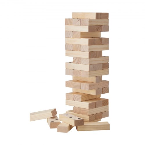 Tumbling Timber Toy 54 Blocks Medium Tumble Tower Blocks Game Pine Wood