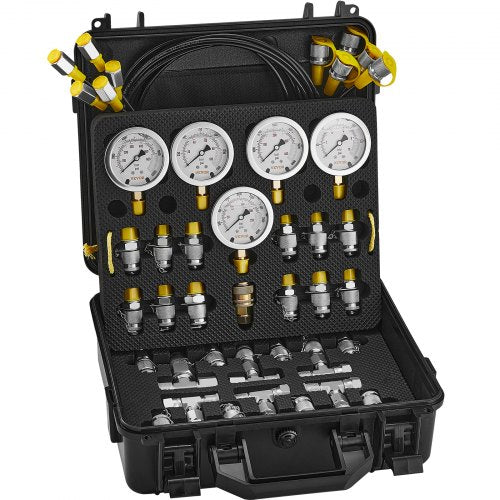 Hydraulic Pressure Test Kit 10100250400600bar 5 Gauges 13 Couplings 14