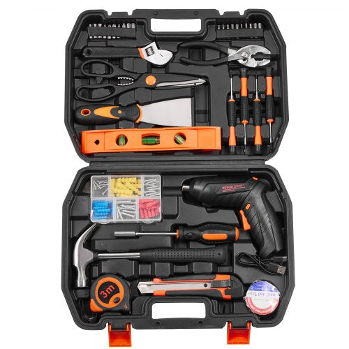 Tool Kit 96 Piece General Household Hand Tool Set with Cordless