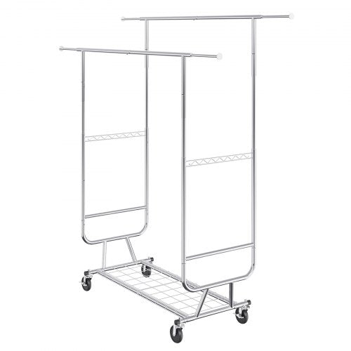 Heavy Duty Clothes Rack Double Hanging Rod Clothing Garment Rack for Hanging