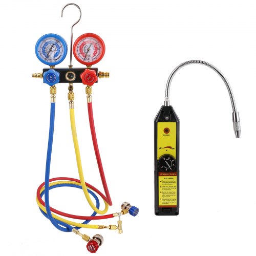 14 HP 45 CFM AC Vacuum Pump and Gauge Set Single Stage Rotary Vane HVAC