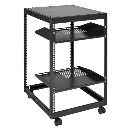 15U Open Frame Server Rack 2340 in Adjustable Depth Free Standing or Wall