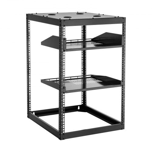 16U Open Frame Network Rack 23 in Depth Wall Mounted or Floor Standing