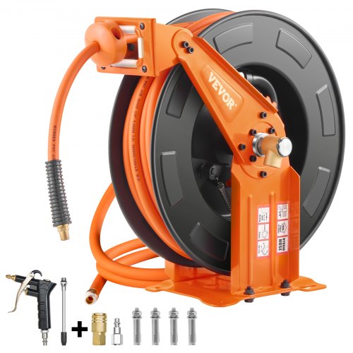 Retractable Air Hose Reel with Double Arms 38 IN x 65FT Hybrid Air Hose