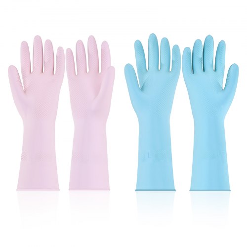 Reusable Dishwashing Gloves 2 Pairs Colorful Reusable Household Kitchen