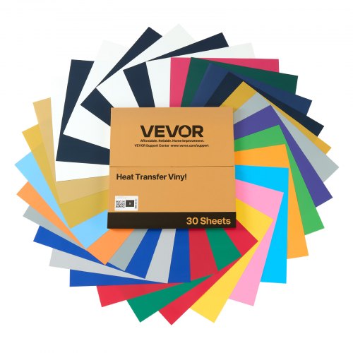 Heat Transfer Vinyl 30 Pack 12 x 12 in Assorted Colors HTV Iron on Vinyl
