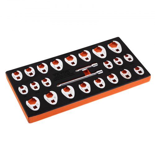 38 Drive Crowfoot Wrench Set with 2 Extension Bars 24Piece Crows Foot