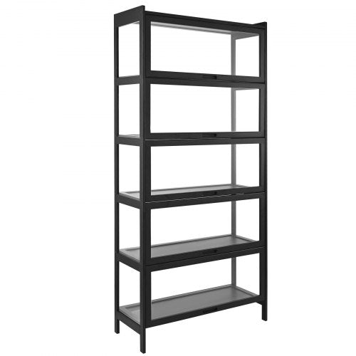 Display Cabinet with Acrylic Doors 68 in Tall 5Tier Curio Cabinet Natural