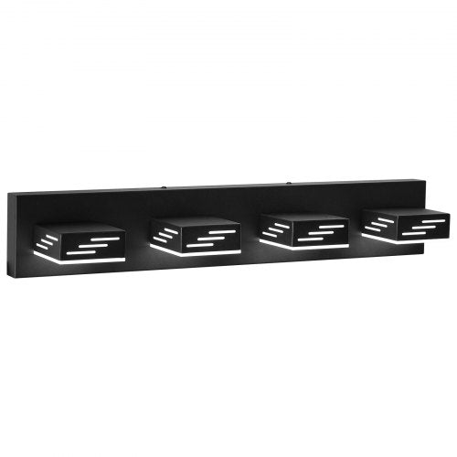 4Light LED Modern Vanity Light Fixtures 2559Inch Black Finish Bathroom