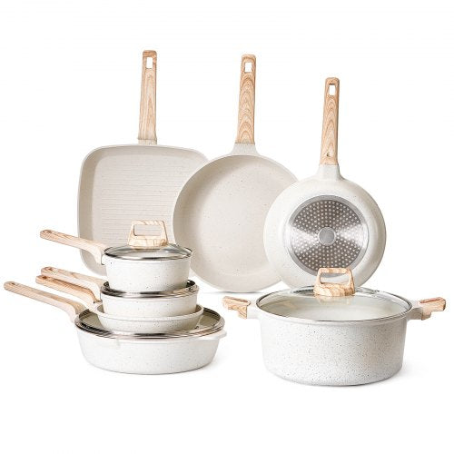 19 Piece Pots and Pans Set Nonstick Granite Cookware Set Induction