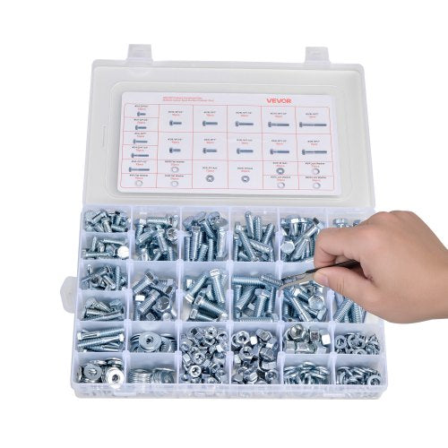 566 Pcs Bolts and Nuts Assortment Kit Imperial Machine Screws and Flat