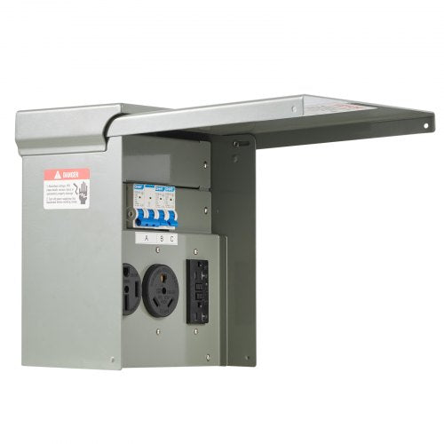 Temporary Power Outlet Panel 20 30 50 Amp RV EV Electrical Outlet Panel