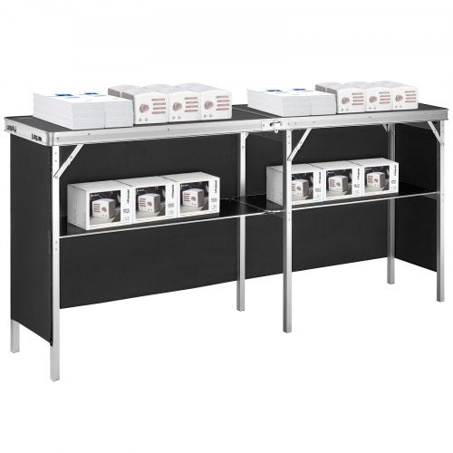 Extra Long Folding Portable Bar Table – Tradeshow Podium Table for Indoor
