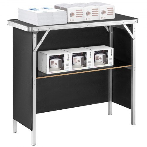 Folding Portable Bar Table Tradeshow Podium Table for Indoor Outdoor