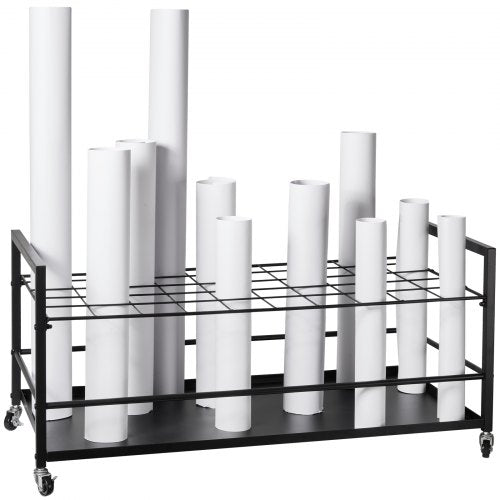 Blueprint Storage Rack 50 Slots Blueprint Holder with Wheels Mobile Metal