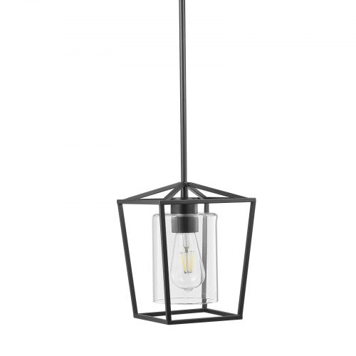 1Light Black Pendant Light 1 Pack Farmhouse Iron Cage Metal Pendant