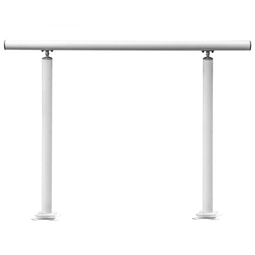 Outdoor Stair Railing Kit 4 FT Handrails 14 Steps Adjustable Angle White
