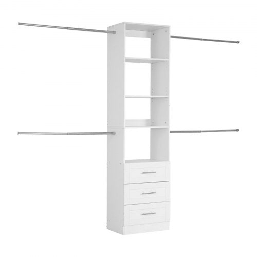 Closet System with 3 Drawers Adjustable Height Wooden Closet Organizers 1