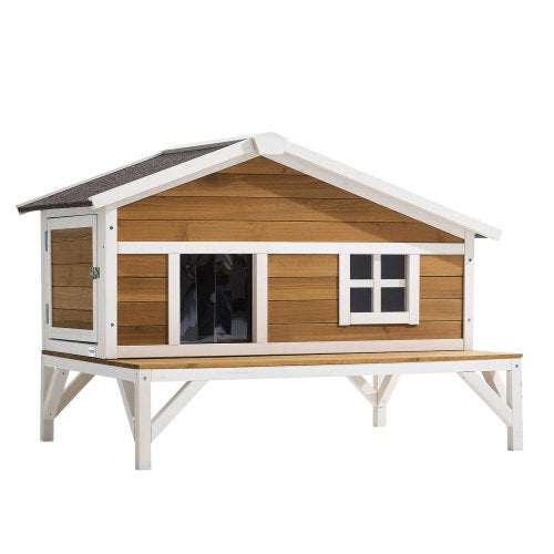 Insulated Cat House AllAround Foam Insulation Elevated Cat Shelter Wooden