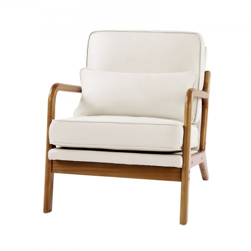 Accent Chair Mid Century Modern Armchair with Solid Wood Frame and NonSlip 1