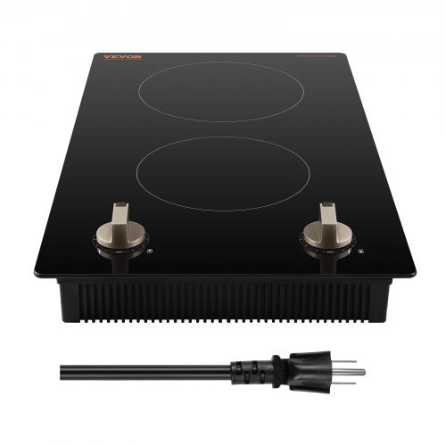 Induction Cooktop 1800W Electric Countertop Burner 2 Burner Knob Control