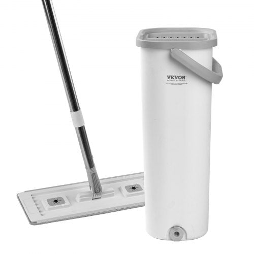 Mop and Bucket with Wringer Set Wet Dry Use Flat Mop and Bucket System