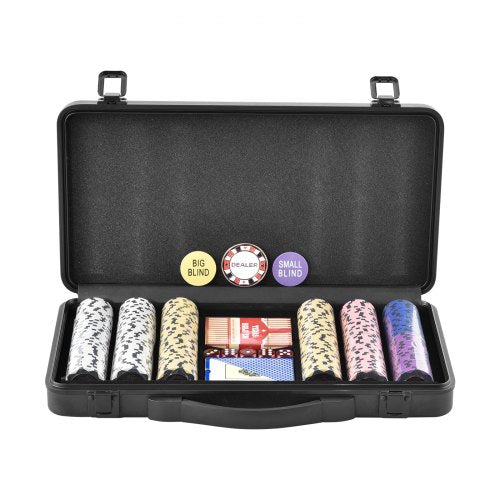 Poker Chip Set 300Piece Poker Set Complete Poker Playing Game Set with Carrying