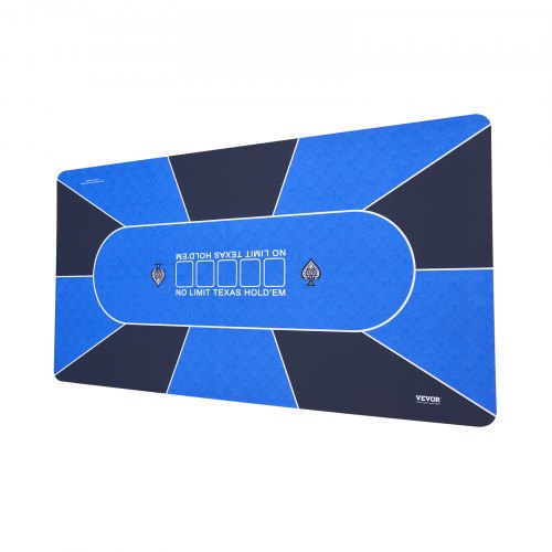 Poker Table Top 70 x 35 Inch Poker Mat 68 Players Foldable with Bag Blue