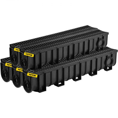 Trench Drain System Channel Drain with Plastic Grate 59x75Inch HDPE