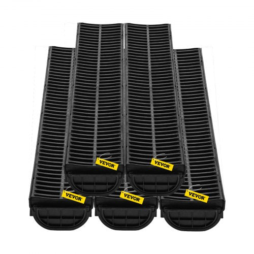 Trench Drain System Channel Drain with Plastic Grate 57x31Inch HDPE