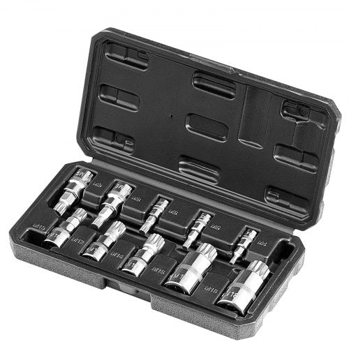 XZN Triple Square Spline Bit Socket Set 10Piece M4 M18 Premium CrV