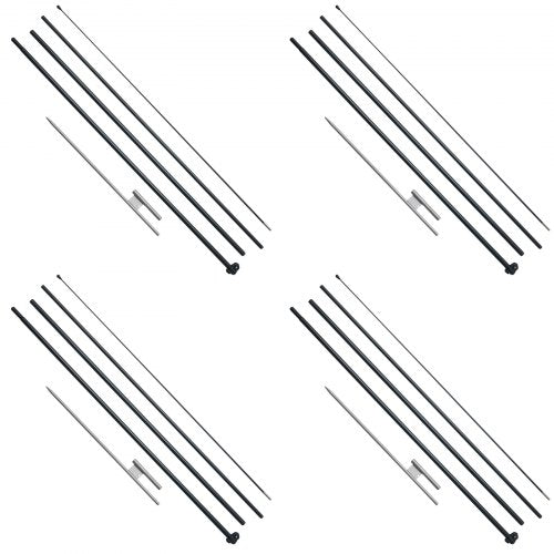 Feather Flag Pole Kit 4 Packs Swooper Flag Pole 16.3 ft Sign Flag Poles