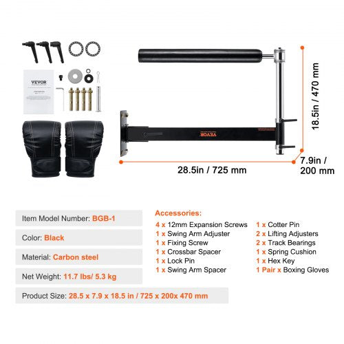 Wall Mount Boxing Spinning Bar Adjustable Punching Spinning Bar Boxing