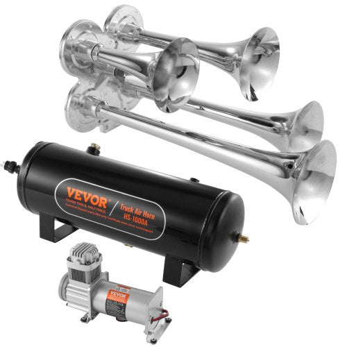 Train Horns Kit 4 Trumpet Air Horn Kit 150dB Train Horns for Pickup
