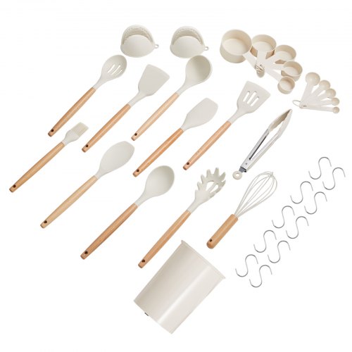 Kitchen Cooking Utensils Set 34 PCS Silicone Spatula Set with Holder 428°F